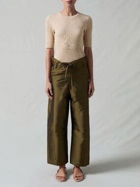 Chan Luu Techno Barrel Pant in Olive
